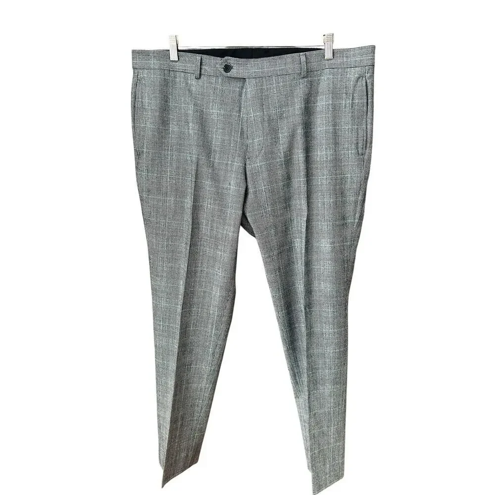 Brooks Brother’s Men’s Gray Glen Plaid Wool Blend Suit Jacket & Pants Size 46L